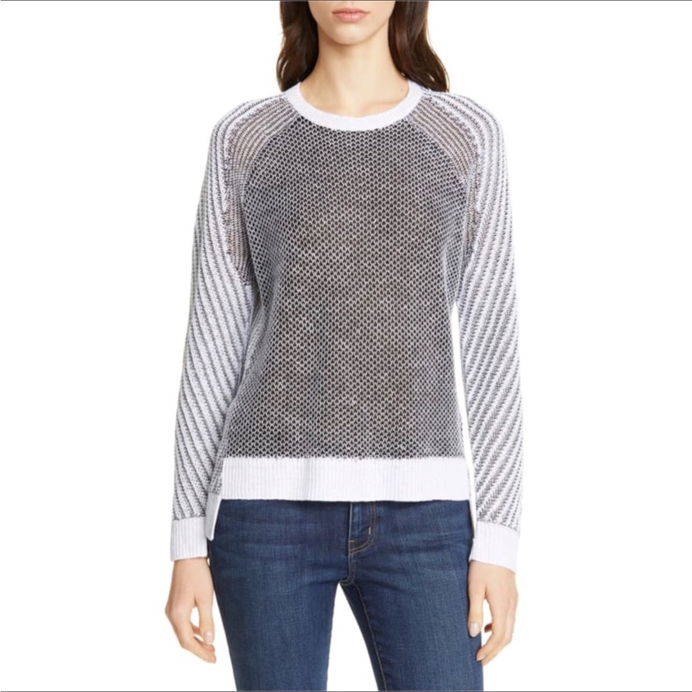 Eileen Fisher Step Hem Cotton And Silk Sweater